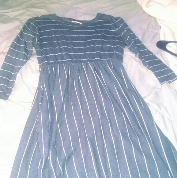 flamingo urban Dresses & Skirts - Blue striped dress pockets maternity friendly